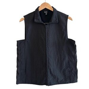 Eileen Fisher Textured Nylon Zip Up Vest